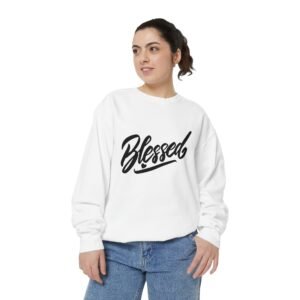 Blessed Script Sweatshirt — Cozy 'Blessed' Crewneck for Faith & Gratitude