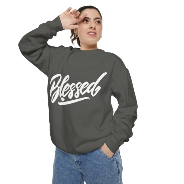 Blessed Script Sweatshirt — Cozy 'Blessed' Crewneck for Faith & Gratitude