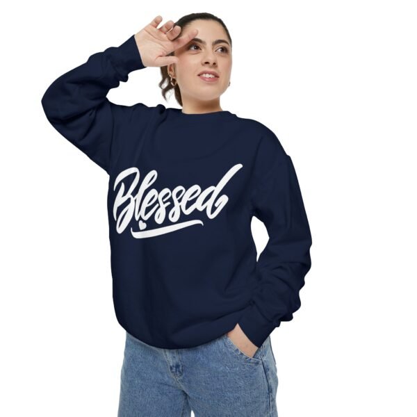 Blessed Script Sweatshirt — Cozy 'Blessed' Crewneck for Faith & Gratitude