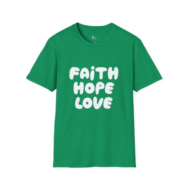 Faith Hope Love T-Shirt — Bright Pink Retro Gospel Tee