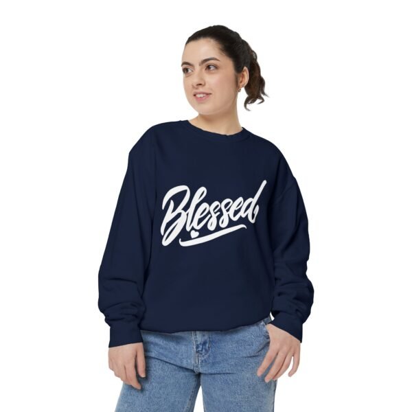 Blessed Script Sweatshirt — Cozy 'Blessed' Crewneck for Faith & Gratitude
