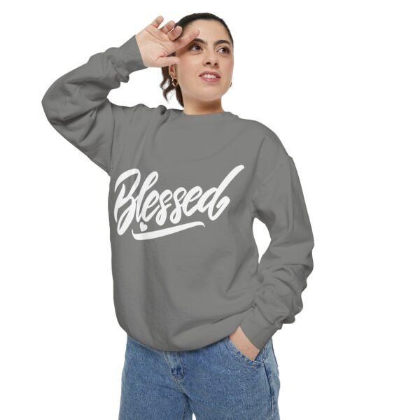 Blessed Script Sweatshirt — Cozy 'Blessed' Crewneck for Faith & Gratitude