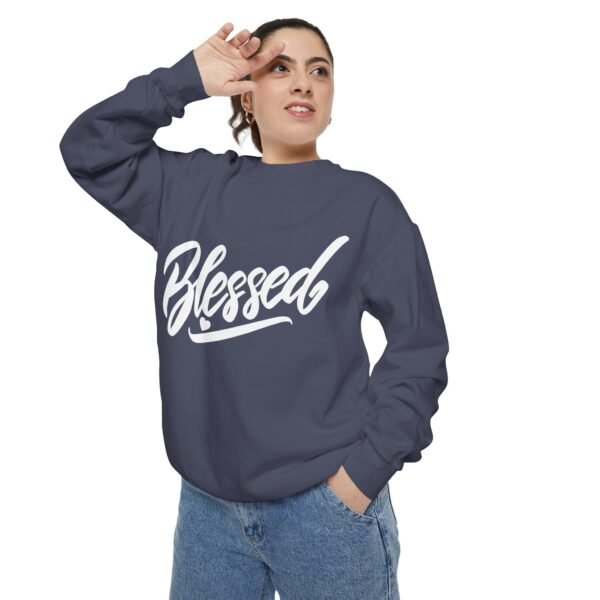 Blessed Script Sweatshirt — Cozy 'Blessed' Crewneck for Faith & Gratitude
