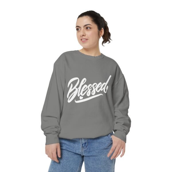 Blessed Script Sweatshirt — Cozy 'Blessed' Crewneck for Faith & Gratitude