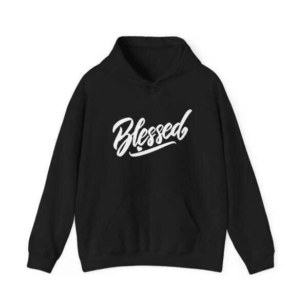 15507670795336666846_2048.jpeg Blessed Script Hoodie — Religious Inspirational Pullover