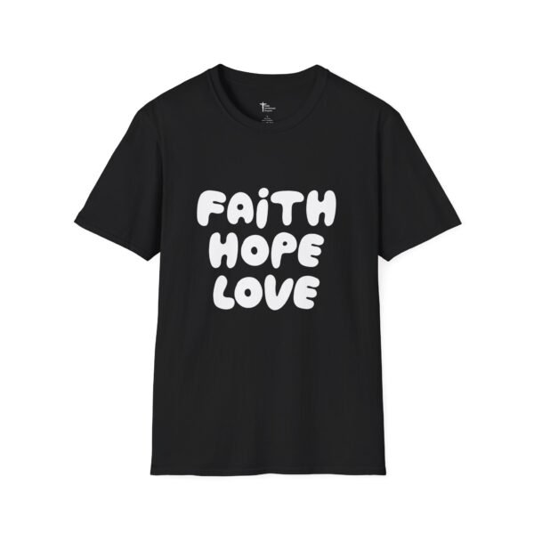 Faith Hope Love T-Shirt — Bright Pink Retro Gospel Tee