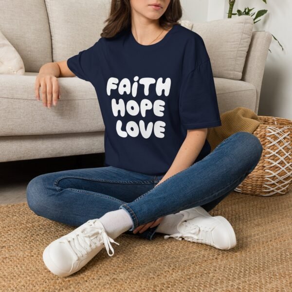 Faith Hope Love T-Shirt — Bright Pink Retro Gospel Tee
