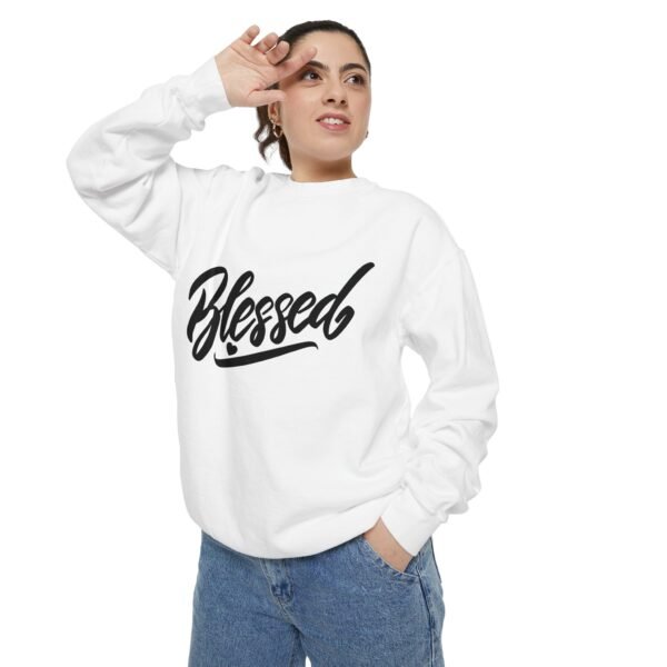 Blessed Script Sweatshirt — Cozy 'Blessed' Crewneck for Faith & Gratitude