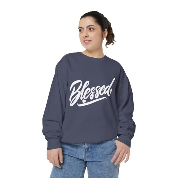 Blessed Script Sweatshirt — Cozy 'Blessed' Crewneck for Faith & Gratitude