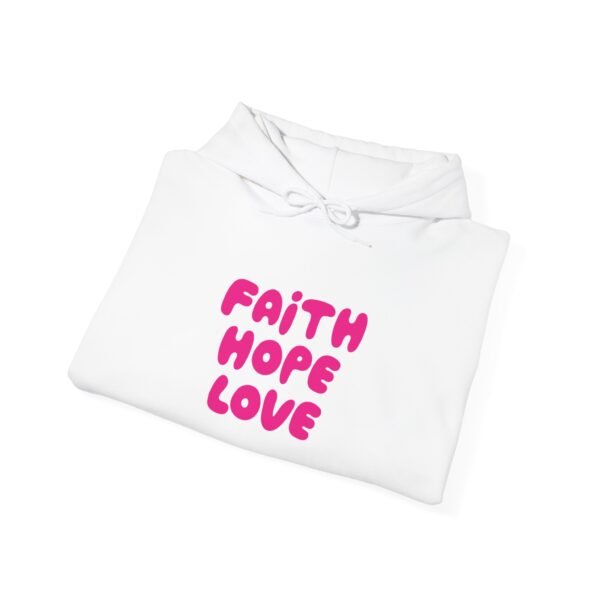 5552600540681548796_2048.jpeg Faith Hope Love Hoodie — Pink Script Inspirational Pullover