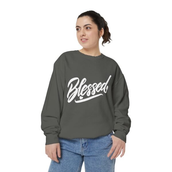 Blessed Script Sweatshirt — Cozy 'Blessed' Crewneck for Faith & Gratitude